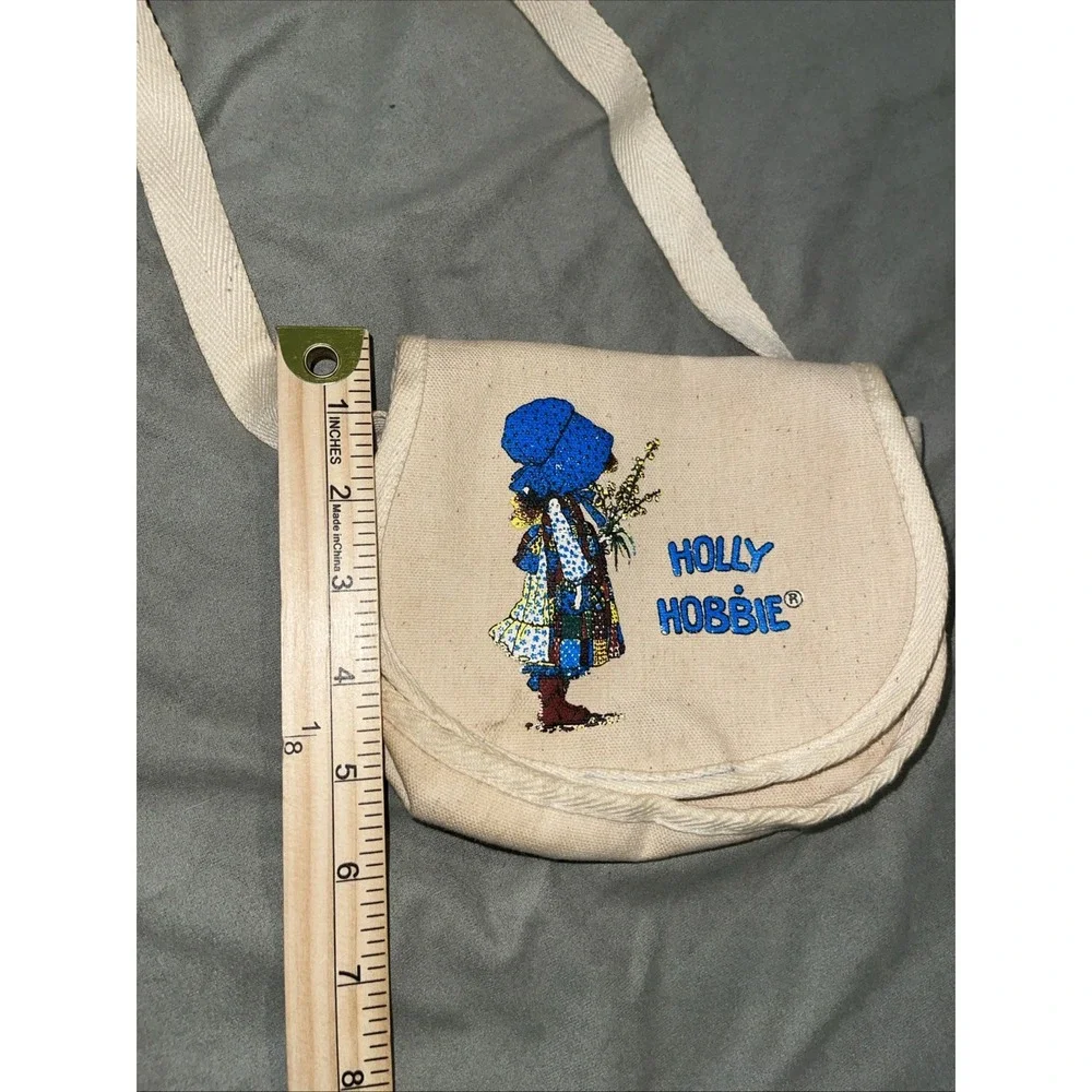 Vintage Holly Hobbie Canvas Shoulder Purse Snap Closure American Greetings 1970s