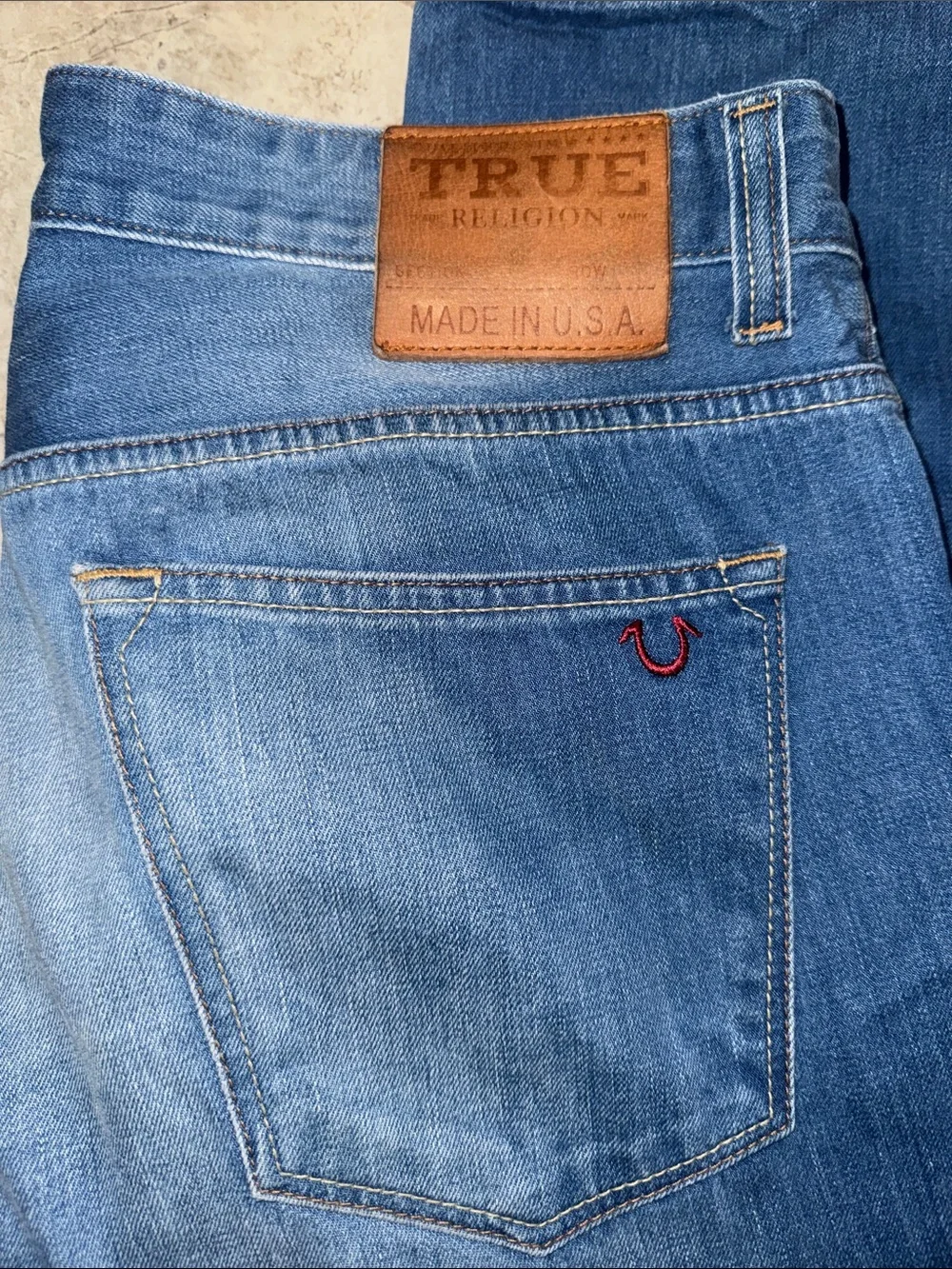 True Religion Ricky Jeans Men’s 32 Light Wash Made in USA Denim
