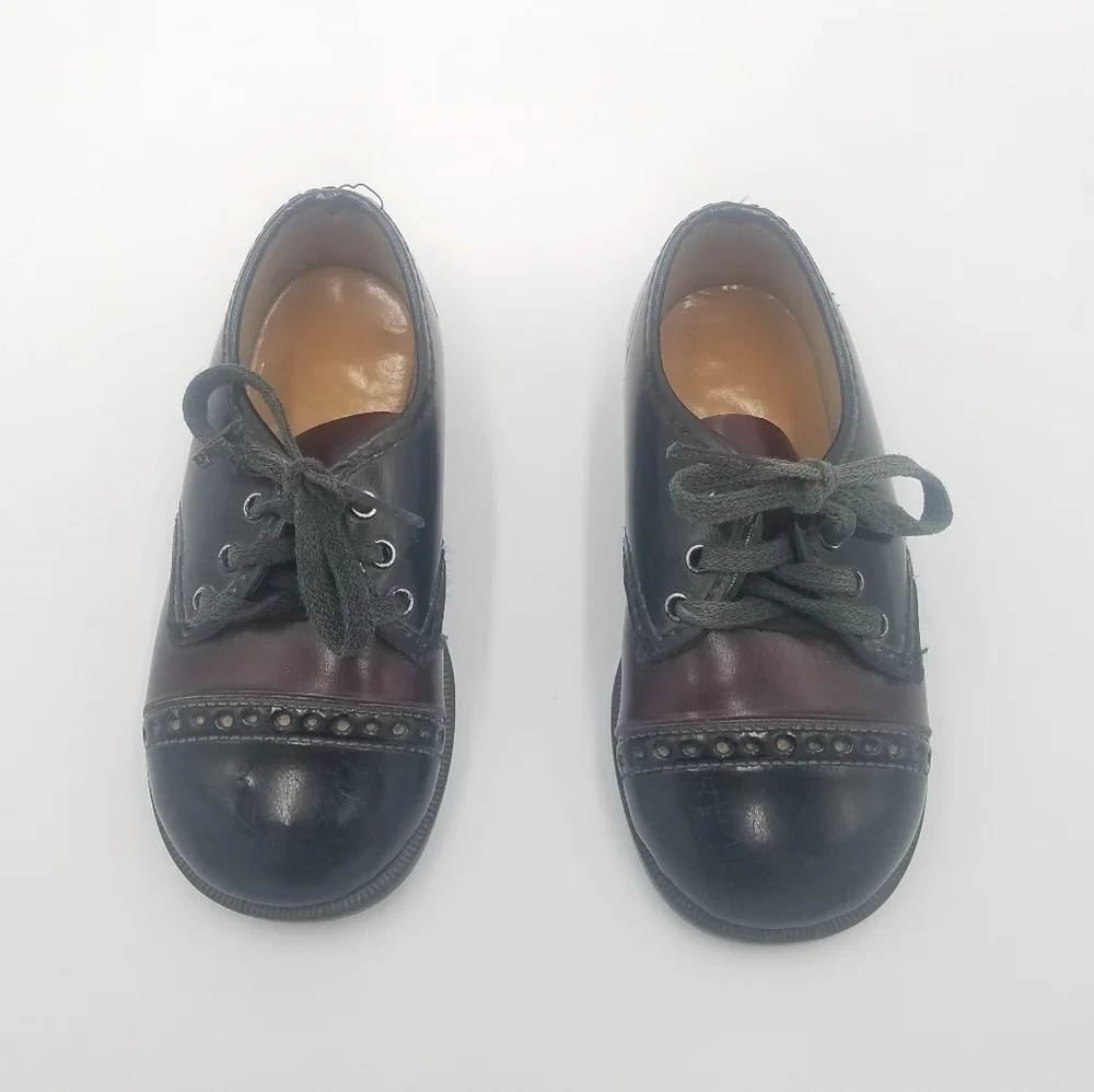 Vintage Oxford Dress Shoes Brown Black Made in USA 6T