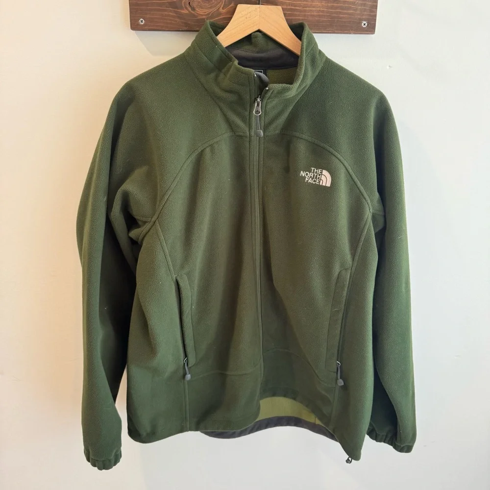 The North Face Men’s Green Fleece Zip Front Jacket Large‎
