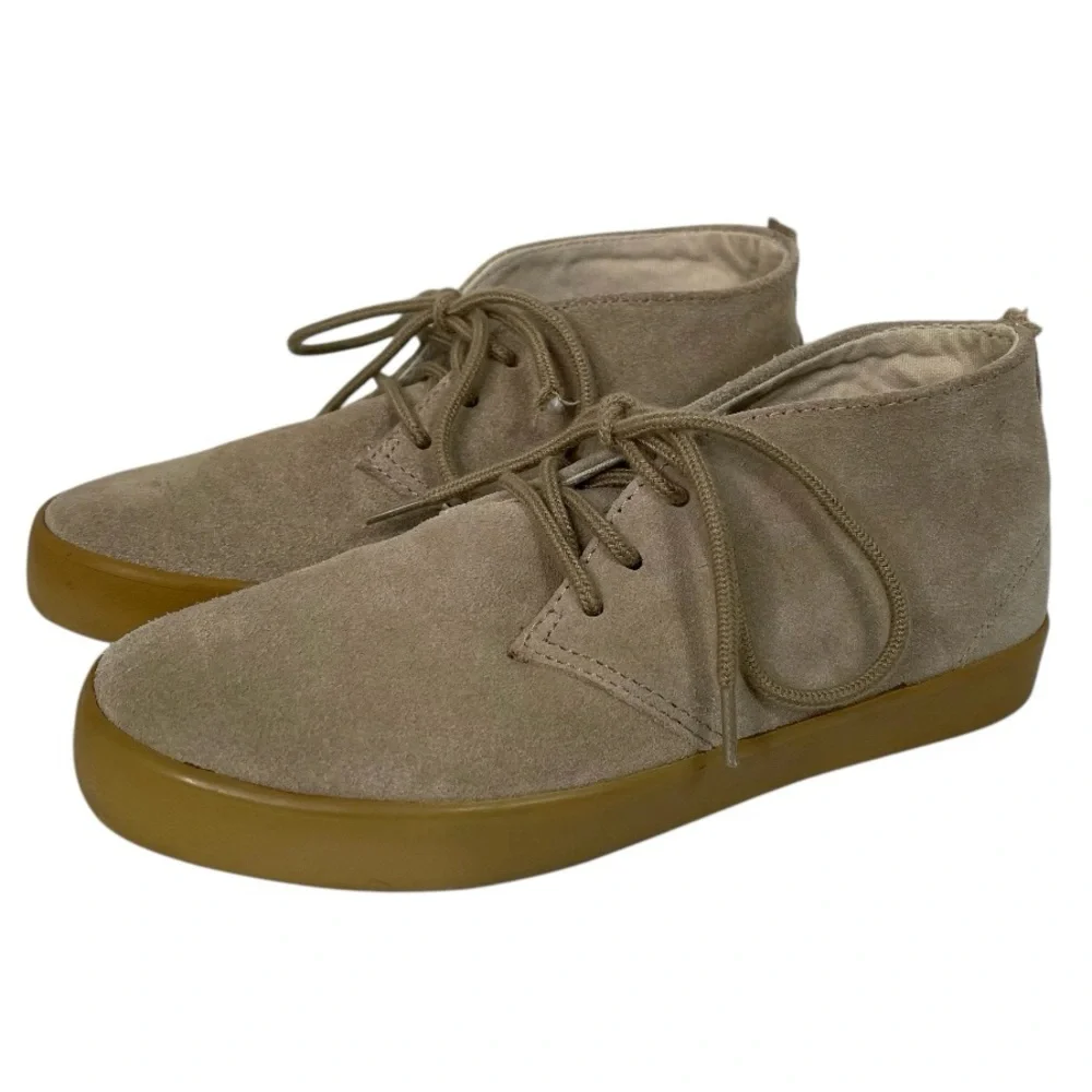 GAP Kids Suede Leather Chukka Boots Cream Caramel Lace Up Khaki Youth Boy Size 2