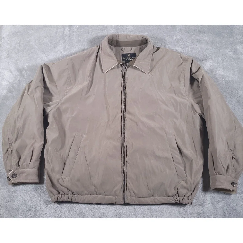 Bill Blass Black‎ Label Jacket Adult XL Brown Full Zip Bomber Fleece Pile Lined