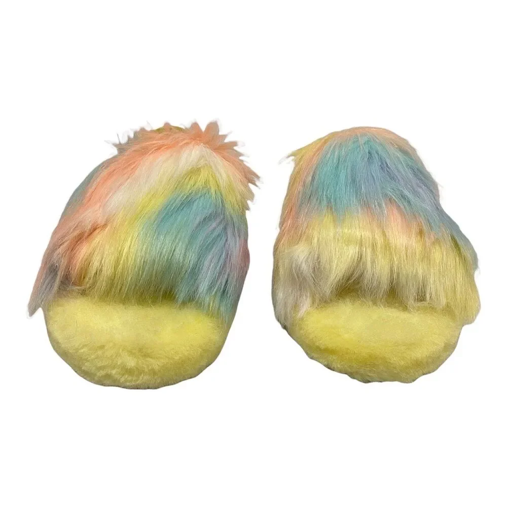 UGG Shoes Kids 4 Yellow‎ Slides Fluff Yeah Tie Dye 1120033K Casual Fluffy Comfy