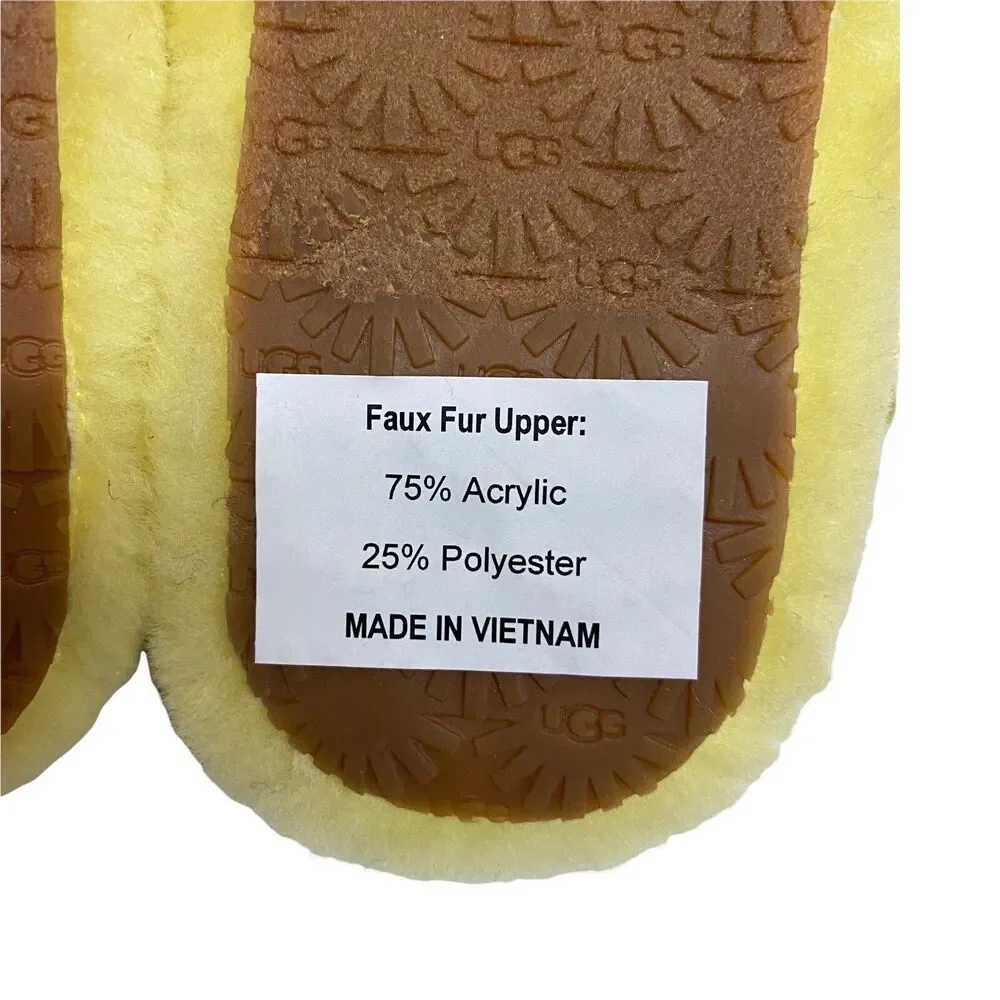 UGG Shoes Kids 4 Yellow‎ Slides Fluff Yeah Tie Dye 1120033K Casual Fluffy Comfy