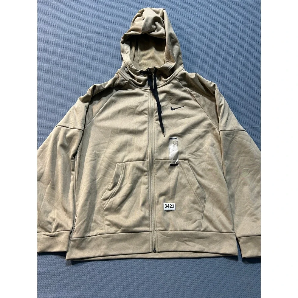Nike Therma-FIT Full Zip Hoodie Mens Large Khaki