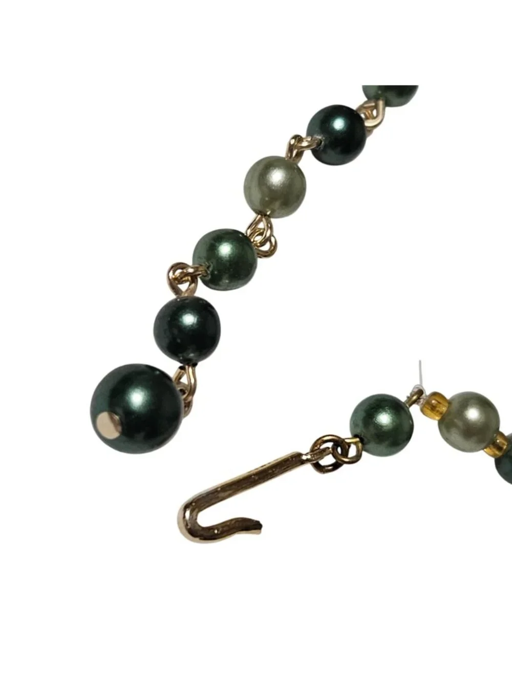Vintage Green Clear Beaded Necklace Boho Chic Classic Fashion Jewelry Women