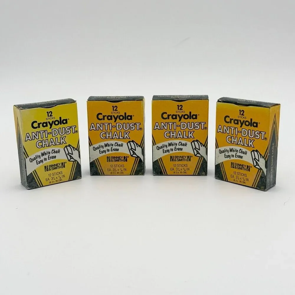 Crayola Vintage Dust Free White Chalk Lot of 4 Packs Never Used