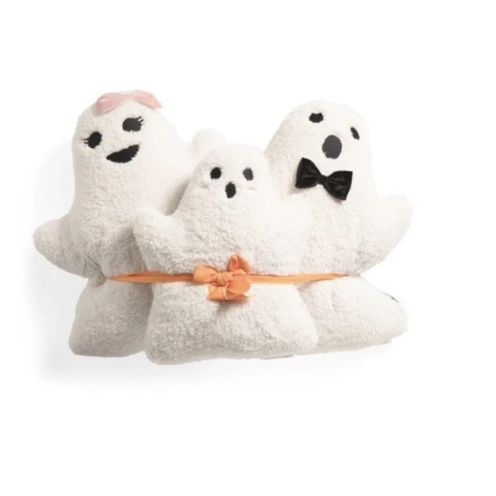 New Novogratz Set Of 3 Halloween Ghost Family Sherpa Throw Pillows Dad Mom Baby