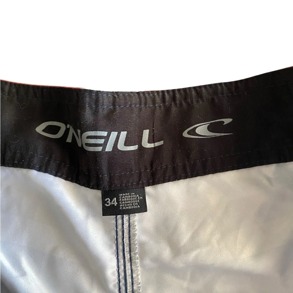 O'Neill Men's Blue Red Striped Swim trunks Shorts Beach Surf Vacation done