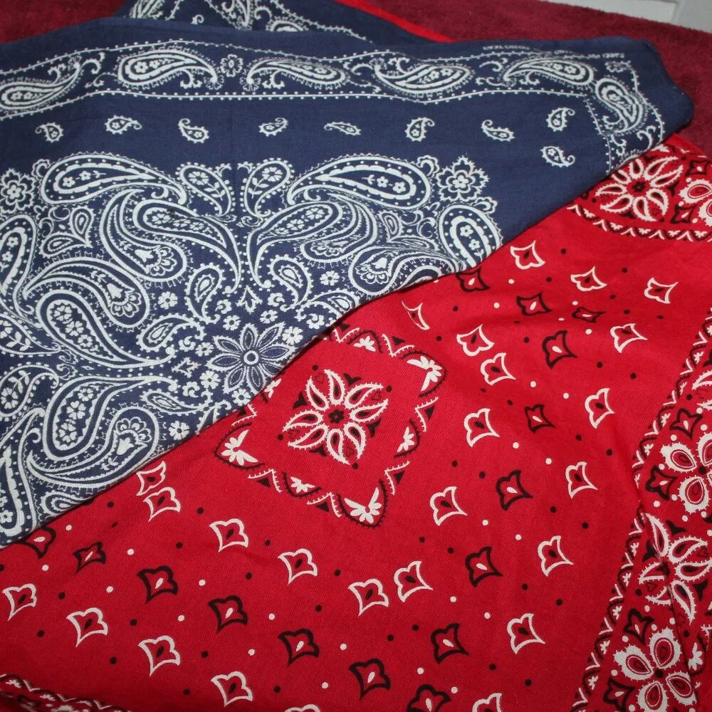 Multi-Purpose Bandanas Red/Black/White and Blue/white