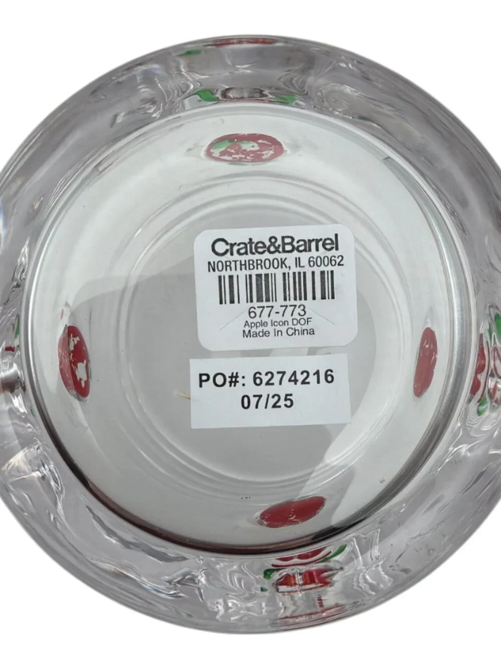 Crate & Barrel Apples Icon Juice Glass New Set of 2‎
