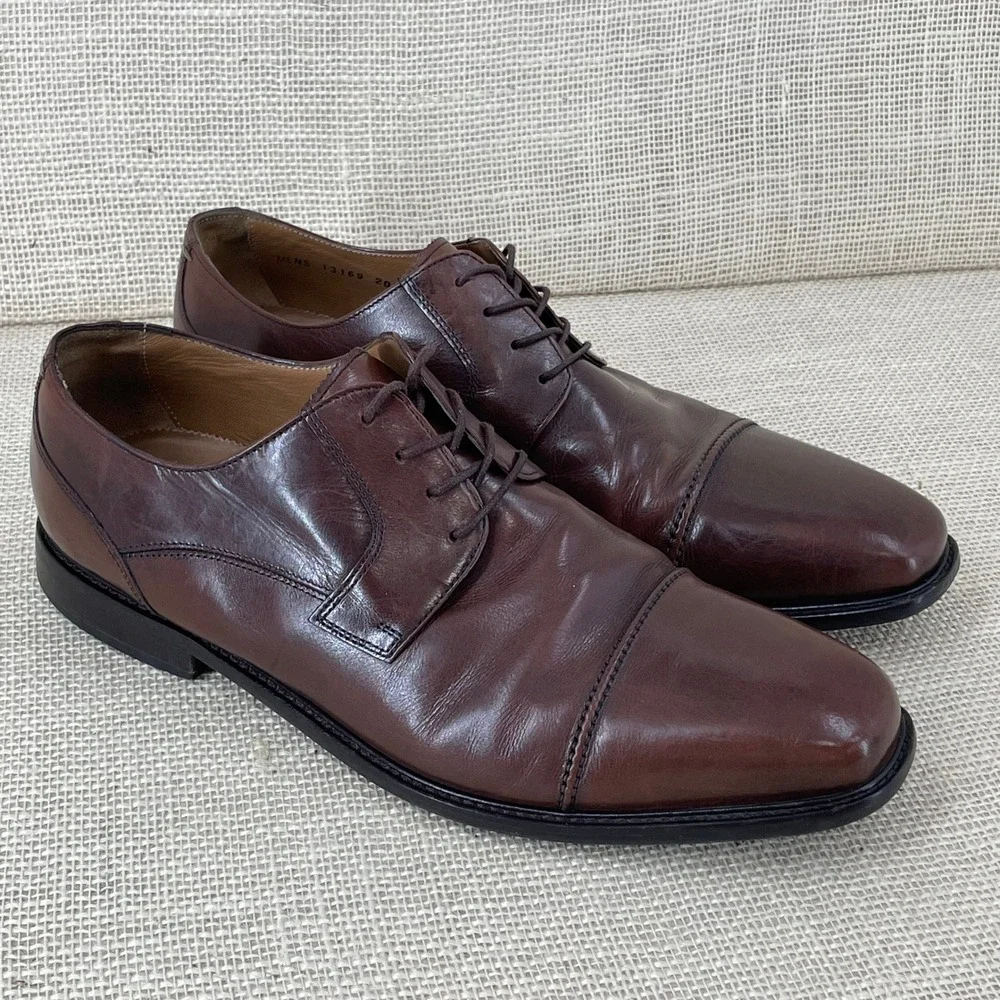 Florsheim Mens Brown Leather Cap Toe Derby Dress‎ Shoes 13159-208 Size 13 D
