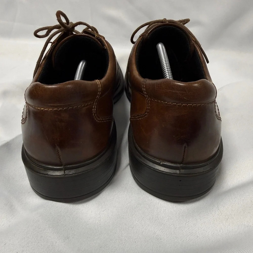 ECCO Helsinki Mens Brown Leather Bicycle Toe Oxford Dress Shoes EU 44 US 10-10.5
