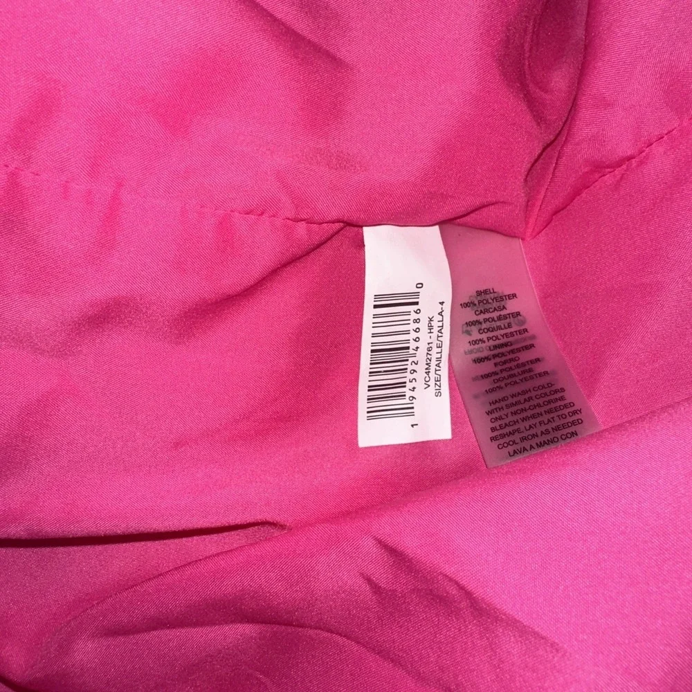 Vince Camuto NWT mini chiffon halter Dress sz 4pink tiered elastic waist Ruffled