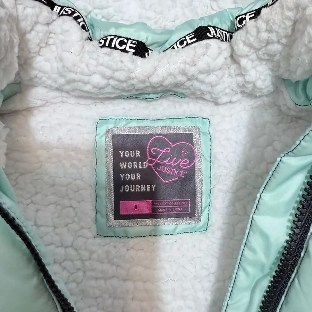 Justice Kids Puffer Jacket Size 8