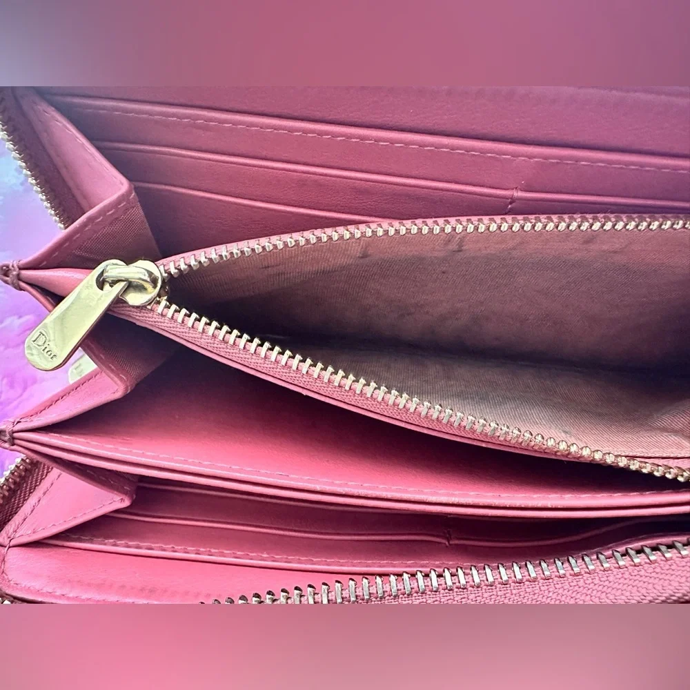 Dior Cannage Wallet (EUC; Pink)
