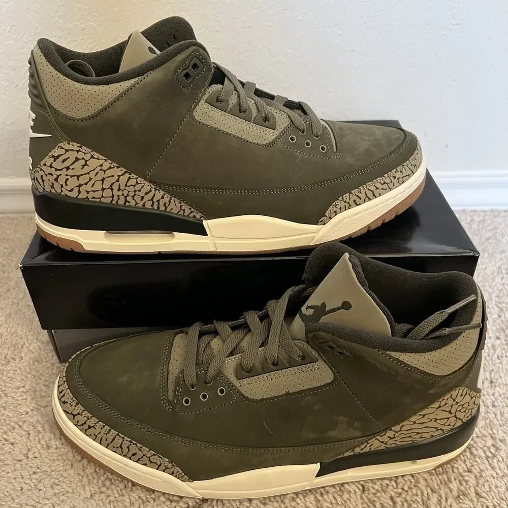 Nike Air Jordan 3 Retro Family Affair Olive Green DN3707-202 Men Size 13 B-Grade