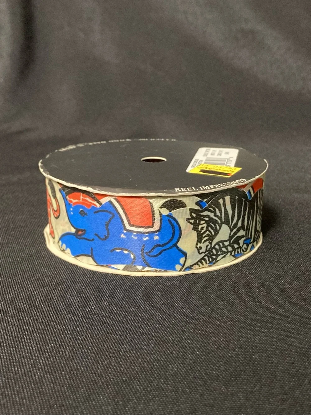 Vintage Reel Impressions Cuddly Critters Circus Animals Satin Ribbon 1 1/4 x 123