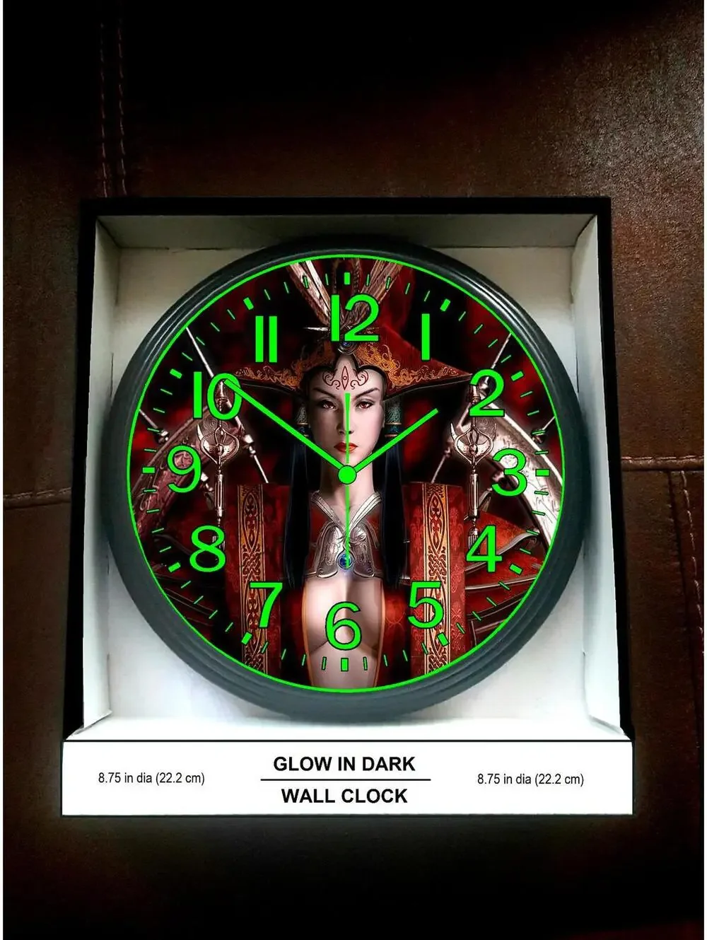 Samurai Sword Bar Lounge Salon Glow in the Dark Wall Clock Music Studio Clock