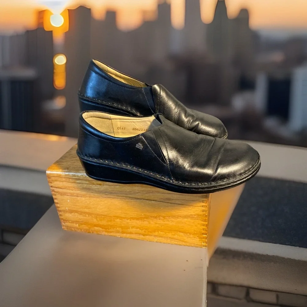 Finn Comfort Newport Black Slip-On‎ Casual Shoes, Size EU 41 US 7.5