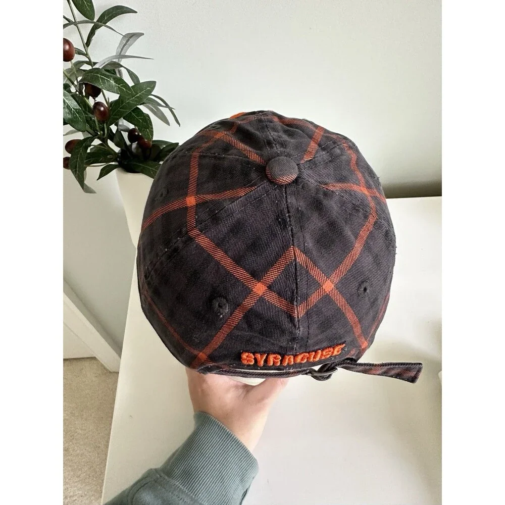Zephyr Syracuse Orange Z-Hat Plaid Distressed Snapback Hat NCAA Cuse Cap Y2K