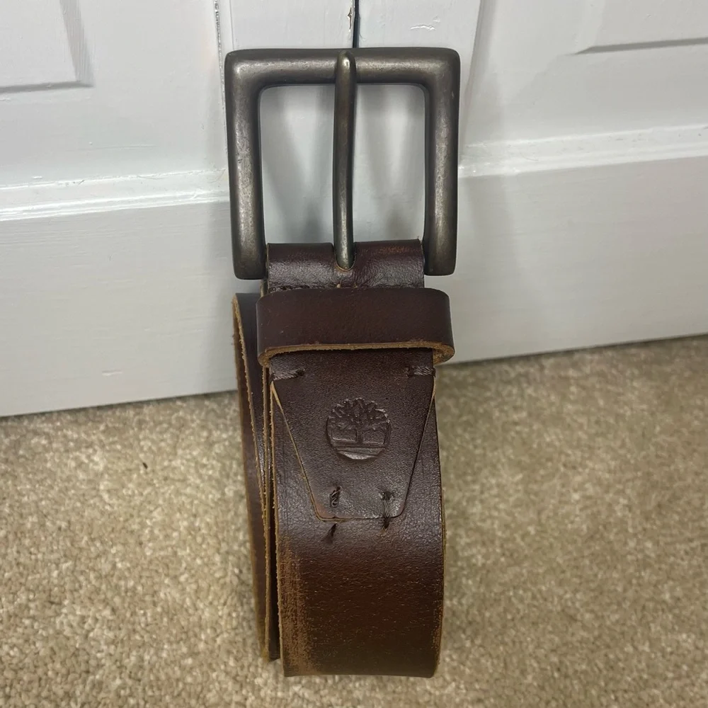 Timberland Dark Brown Leather Belt