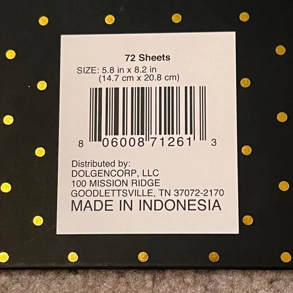 N/A 72 sheets