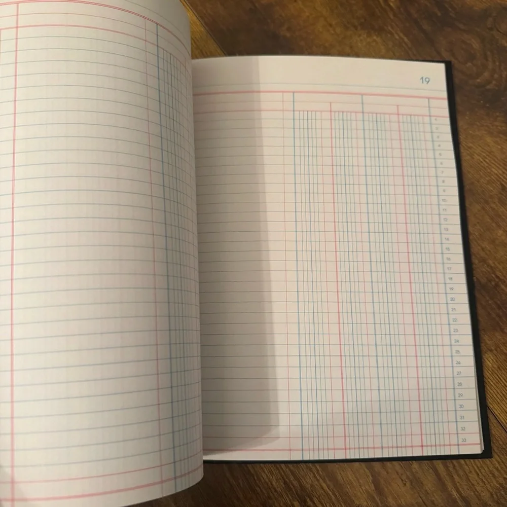 Wilson Jones 4 Column‎ Account Book S293 Ledger Black Hardcover 80 Pages