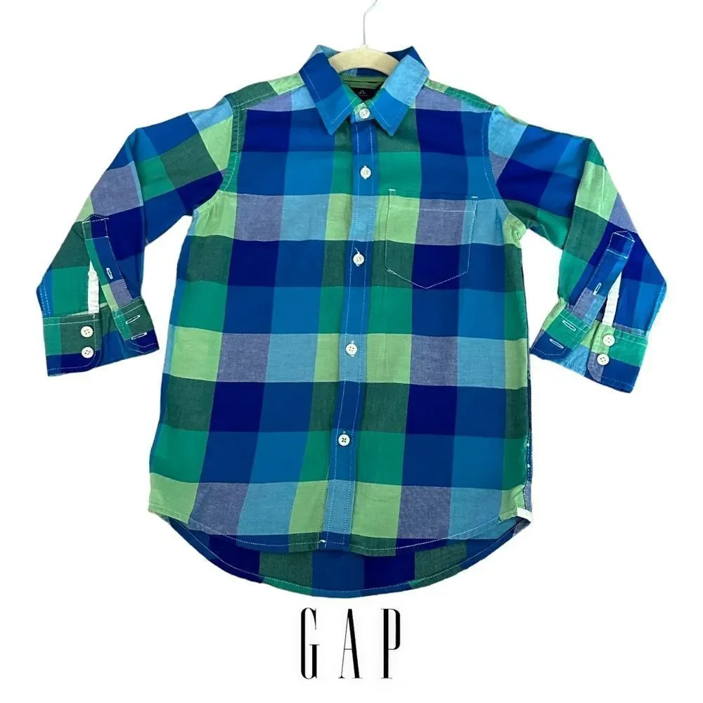 GAP Kids | Blue & Green | PLAID SHIRT