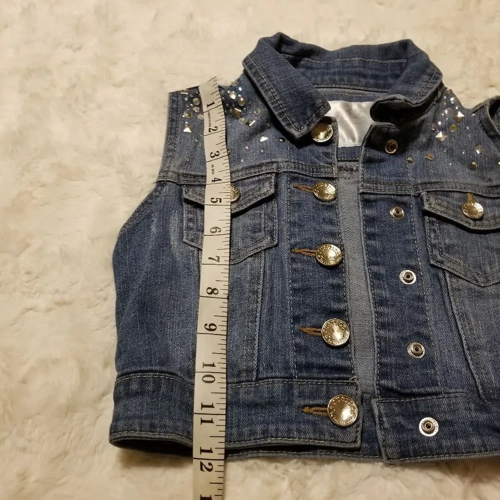 Justice studded denim