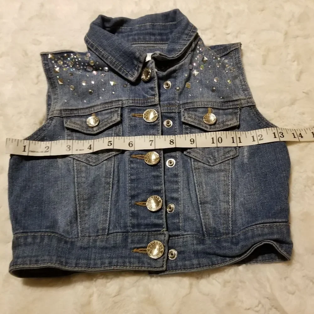 Justice studded denim