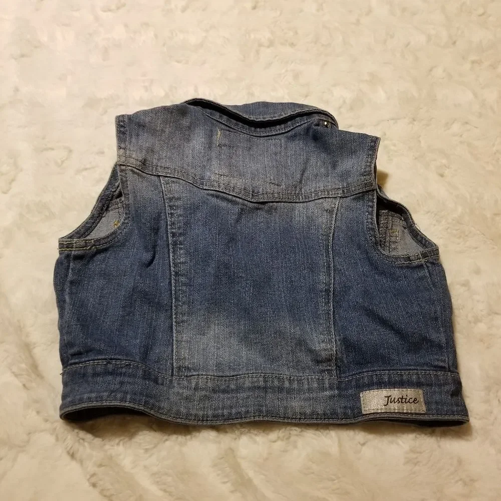 Justice studded denim