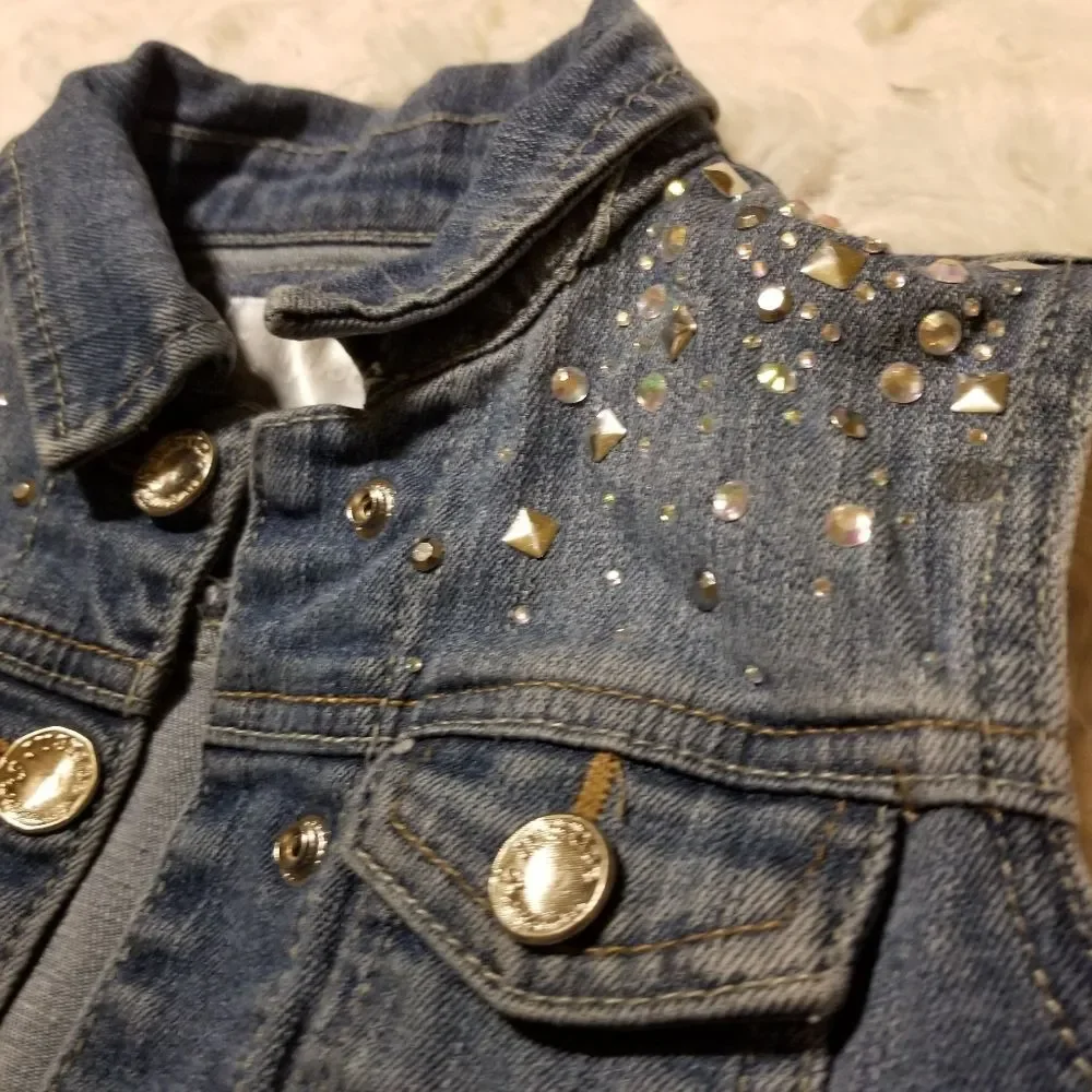 Justice studded denim