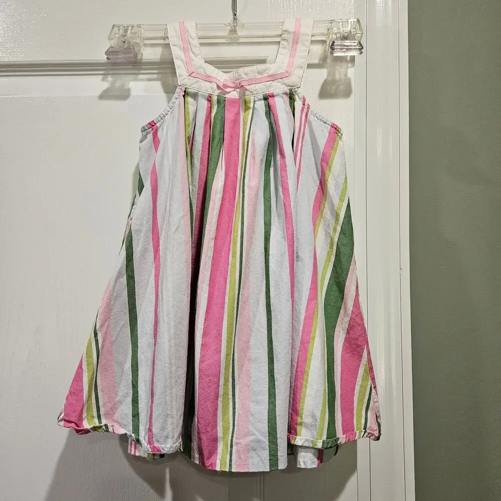 Gymboree White, Pink,‎ and Green Striped Dress Size 2T