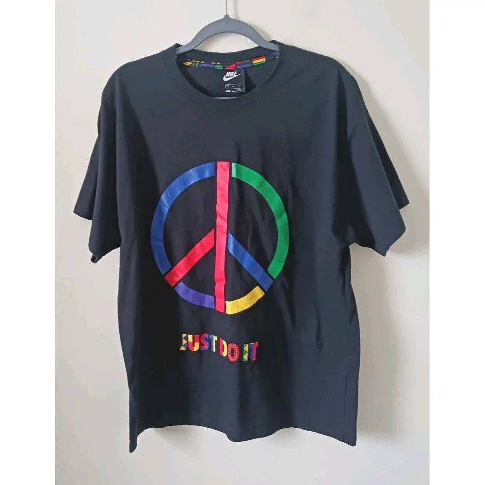 Nike Vintage Mens Black T Shirt‎ Just Do It Size L