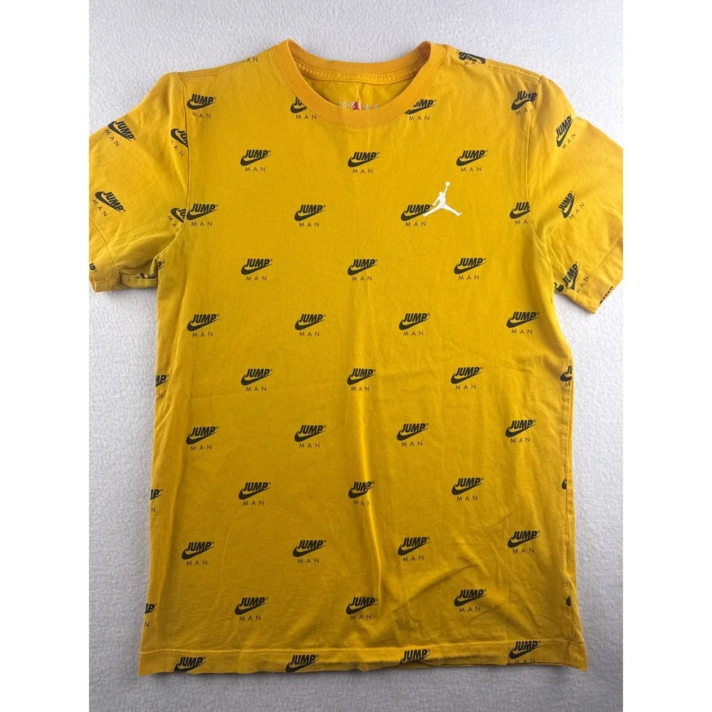 Nike Jordan Jumpman All Over Print Yellow T‎ Shirt Men's Size Small