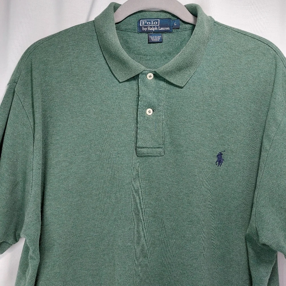 Polo Ralph Lauren Men's Adult Size L Cotton Short Sleeve Heather Green‎