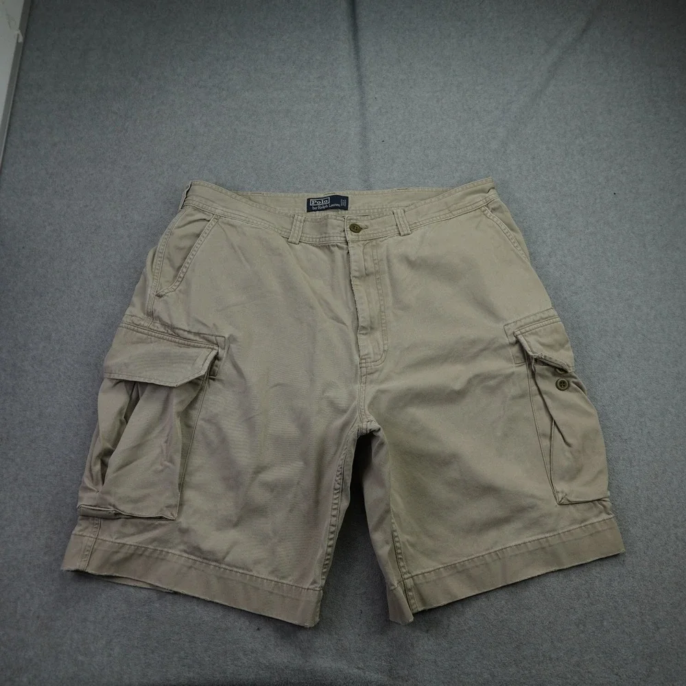 Polo Ralph Lauren‎ Shorts Mens 38 Tan Cotton Classic Distressed Utility Cargo