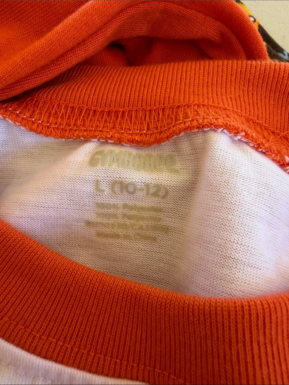 NWT Gymboree Orange and White Construction Pajama Set