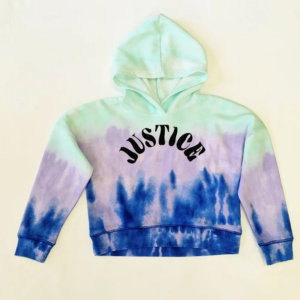 Justice Kids Tie-Dye Hoodie - Blue and Purple