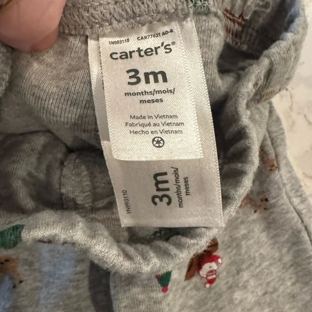 Carters - 3M - Festive Green and Gray Baby Outfit