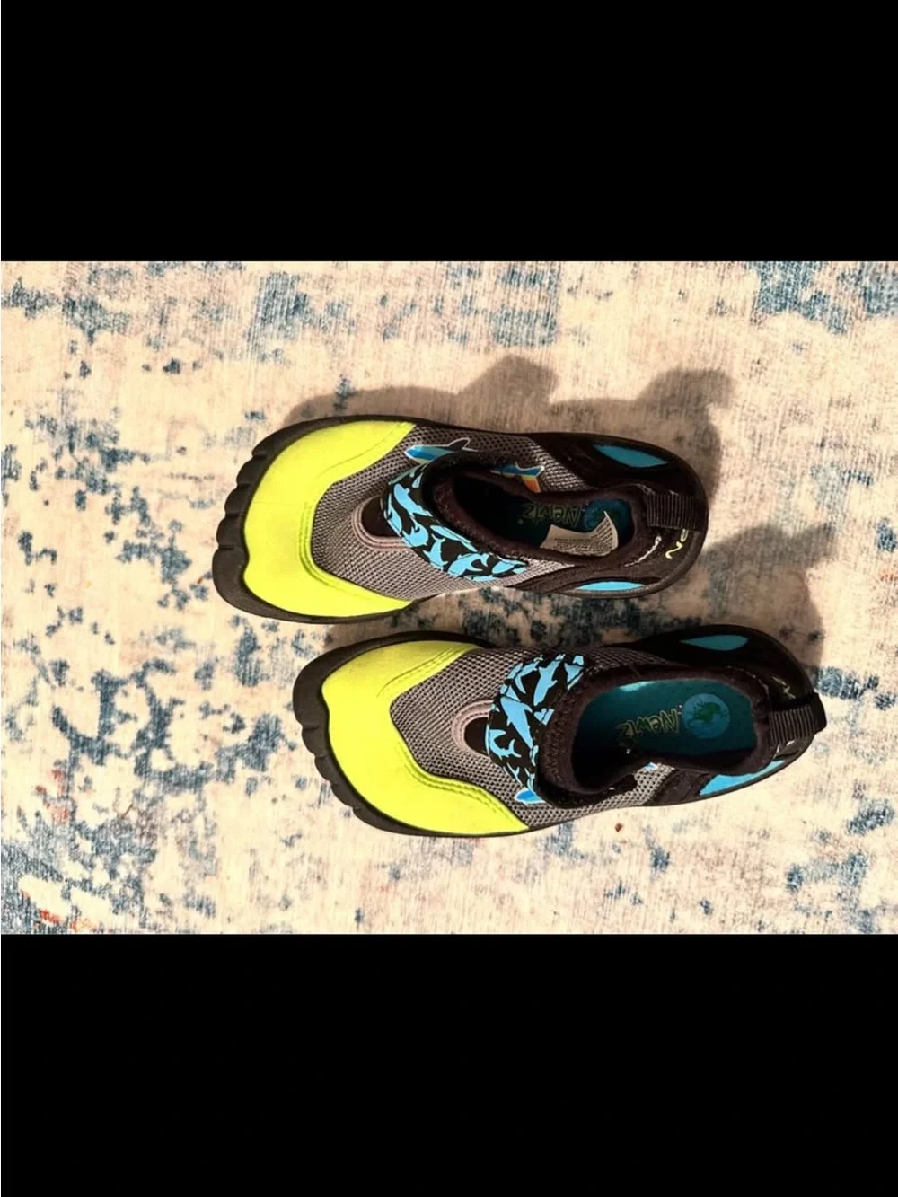 Kids Lime Green and Black Water Shoes