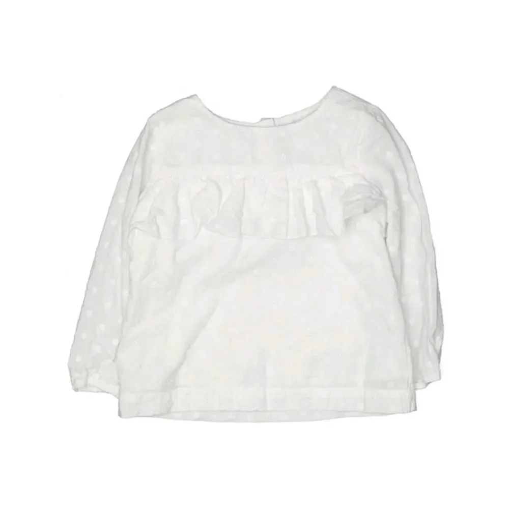 Gymboree Girls White Long Sleeve Blouse 2T