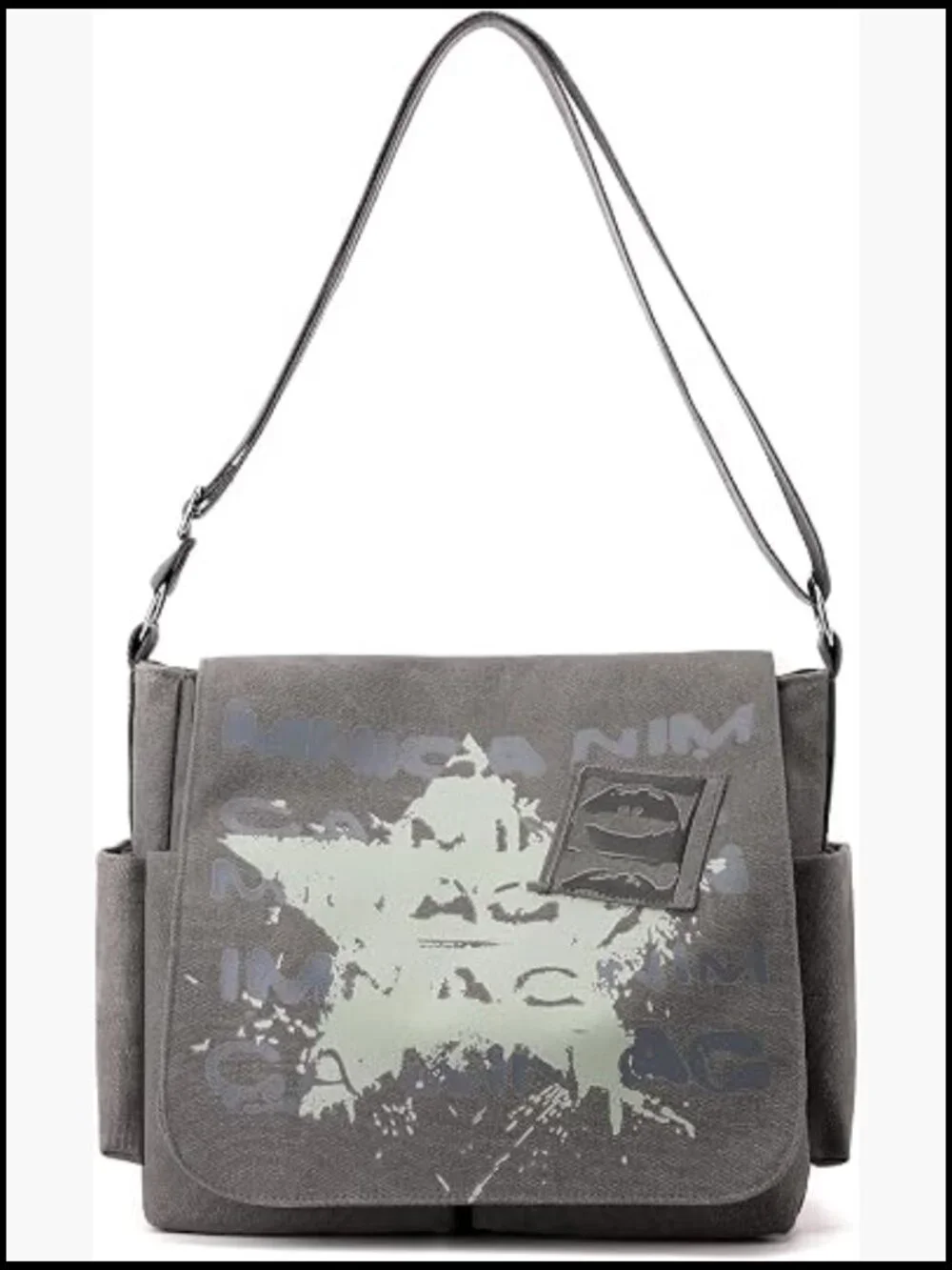 Canvas Messenger Bag Star Print Vintage Crossbody Satchel for Work Travel