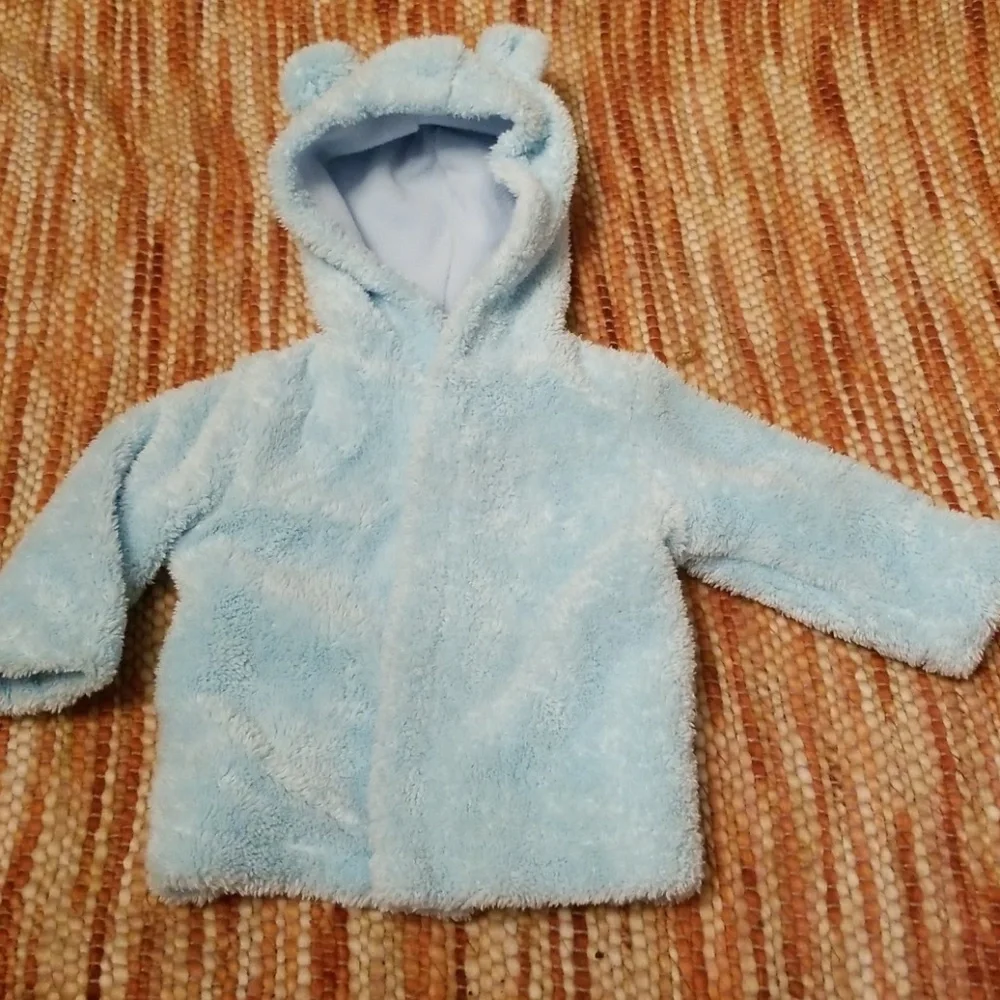 Size 6 9 month soft fuzzy fleece jacket coat baby‎
