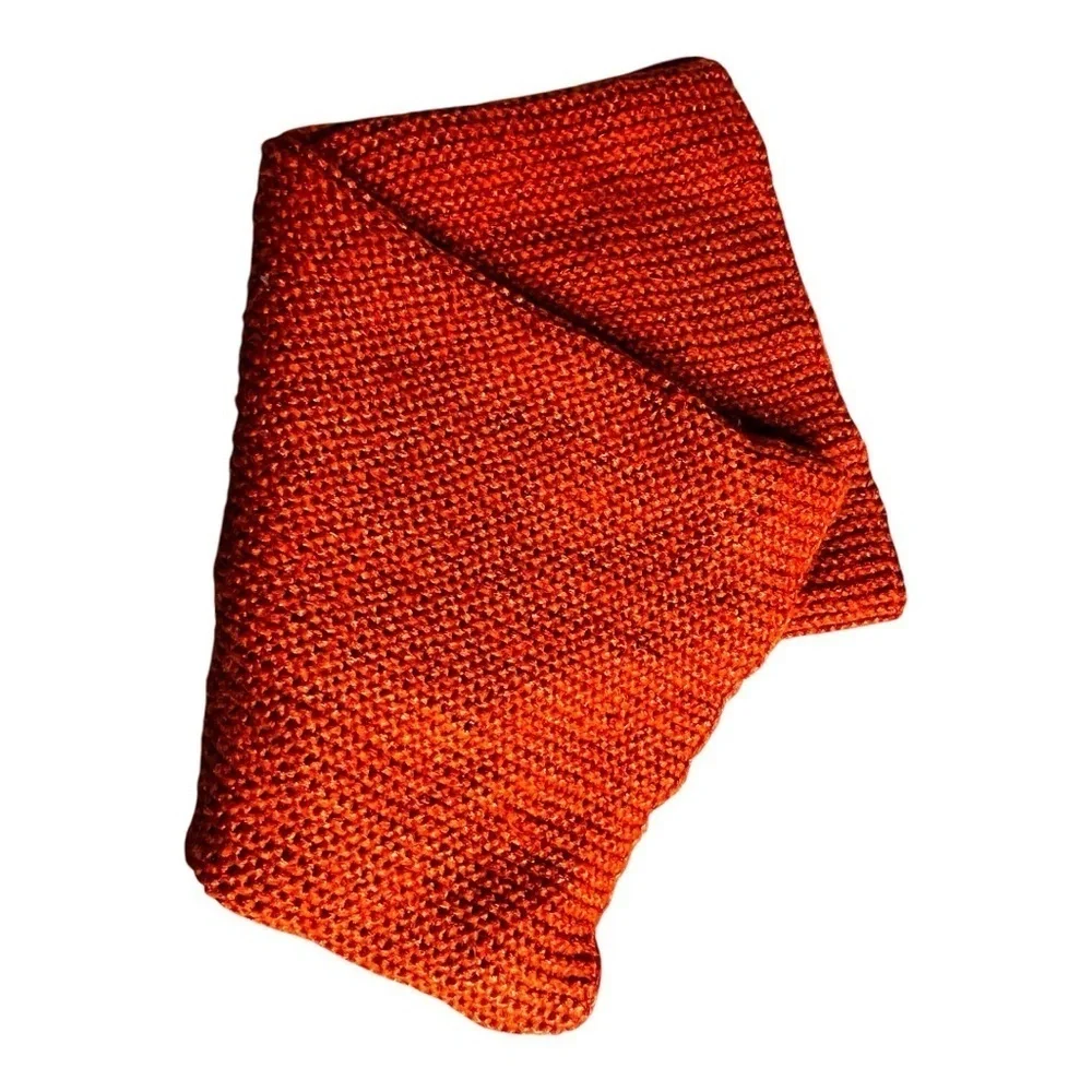 H&M Floral Chunky Knit Ombre Oversized Scarf Mittens Headband