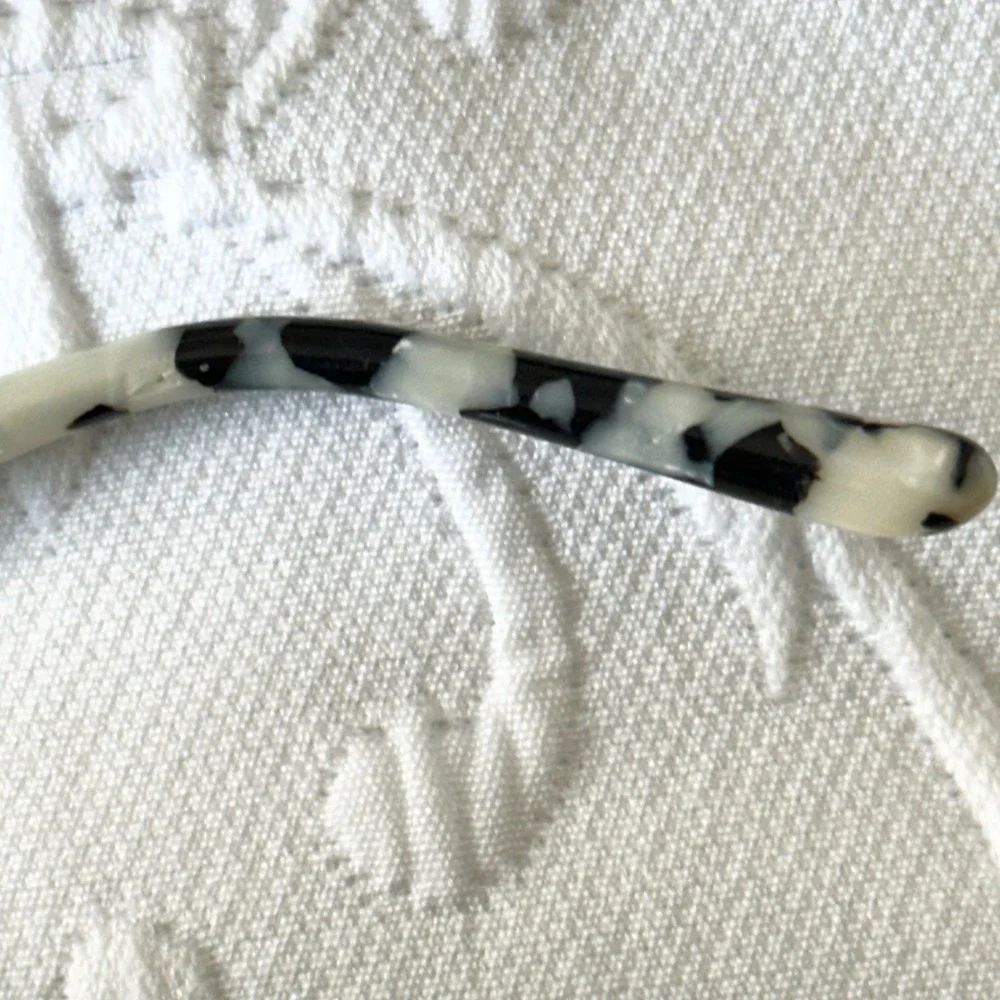 DIFF Eyewear Winston‎ Black & White Rich Hide Cow Hide Cat Eye/ Square Frames