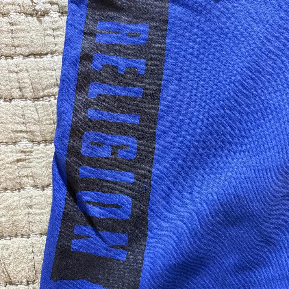 TRUE RELIGIONS‎ Mens SZ M Long Blue Logo'd Sweat Shorts 100% Cotton. Street Wear