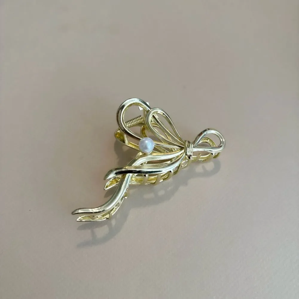 Elegant Gold bow Hair Clip K15