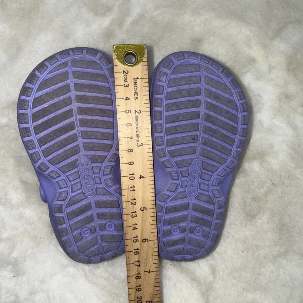 Crocs Classic Fleece Lined Purple Clog Lisa Frank Charms Toddler Child Size 9 C9